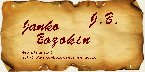 Janko Bozokin vizit kartica